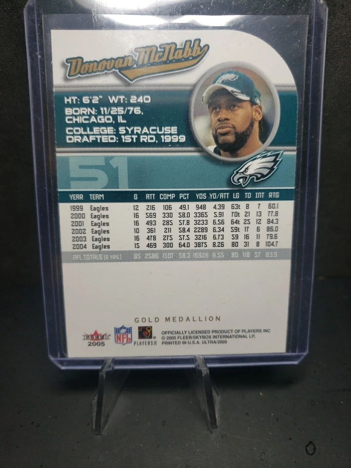 Donovan McNabb 2005 Fleer Ultra Gold Medallion #51 Philadelphia Eagles - Image 2 of 2