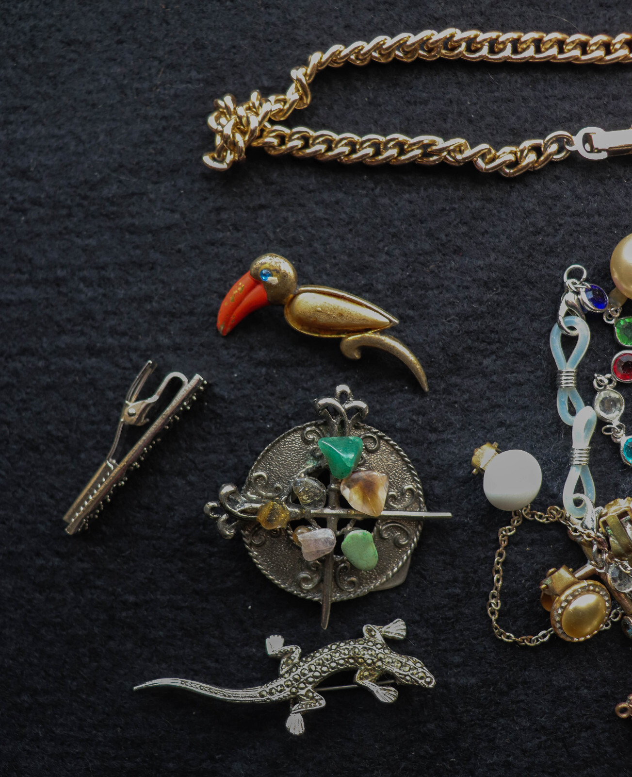 Small mixed job lot of vintage costume jewellery . eBay