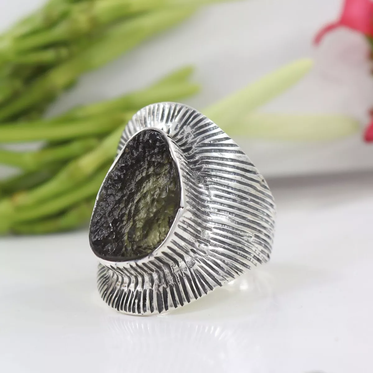 Mens moldavite ring shop