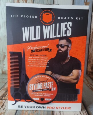 Wild Willies The Closer Beard Kit Professional Gift Set - New