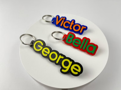 Personalised Keyring, keychain, 3d printed, Party bag fillers, School bag name