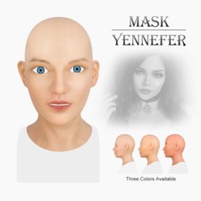 Realistic Silicone Female Head Mask Crossdresser Face Mask For women For Cosplay