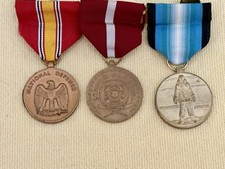 Vintage US Coast Guard Military Service Medals  3 Medal Bar