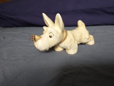 Original Goebel Scottie dog (Scottish Terrier) - Fliege auf der Nase, 50er Jahre