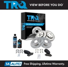 TRQ Front & Rear Metallic Brake Pad & Rotor Kit w/Chemicals for Buick Pontiac