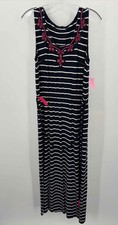 Pre-Owned Talbots Navy Size Medium Stripe Shift Maxi Sleeveless Dress