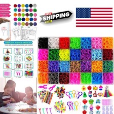 Unique Bracelet Making Kit with Colored Loom Bands and Accessories for Kids