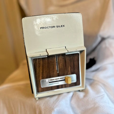Vntg 1975 Proctor Silex T621WF Automatic Pop Up Toaster Chrome Faux Wood Tested