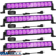42W Black Light Bars 4 Pack LED Halloween Glow Lighting Fluorescent Party Decor