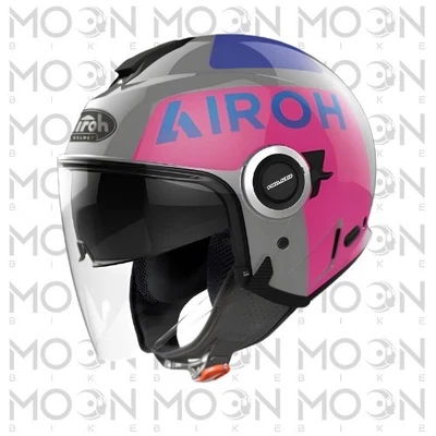 Airoh Helios Up Casco Demi-Jet Rosa Brillante Doble Visera ECE 22.05 Talla XL - Imagen 1 de 2
