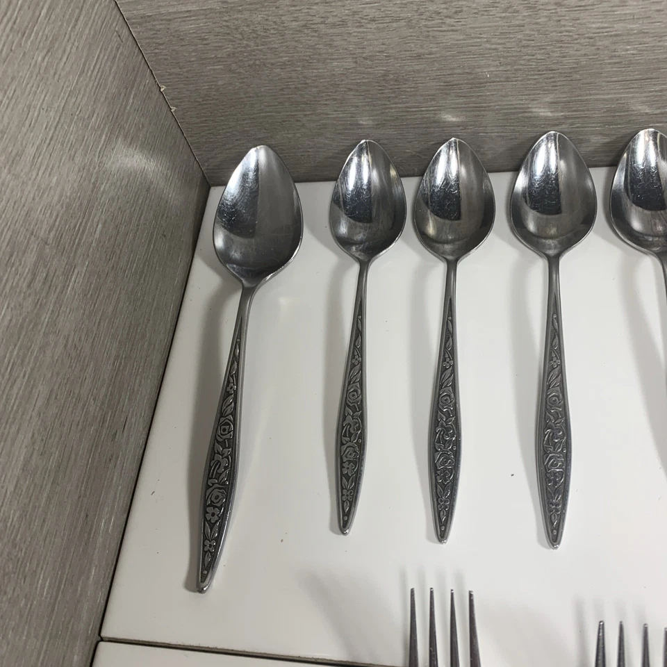 Lote de 13 cucharas tenedores Ekco Eterna Santiago acero inoxidable Japón Foto 4 de 4