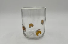 Anthropologie Icon Juice Glass Croissant Clear Brown 17 Oz Hand Blown