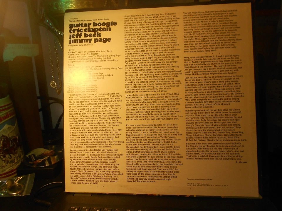 GUITAR BOOGIE:Reissue LP on RCA w/E.Clapton, J.Beck,J.Page-1980(tested) - Image 3 of 3