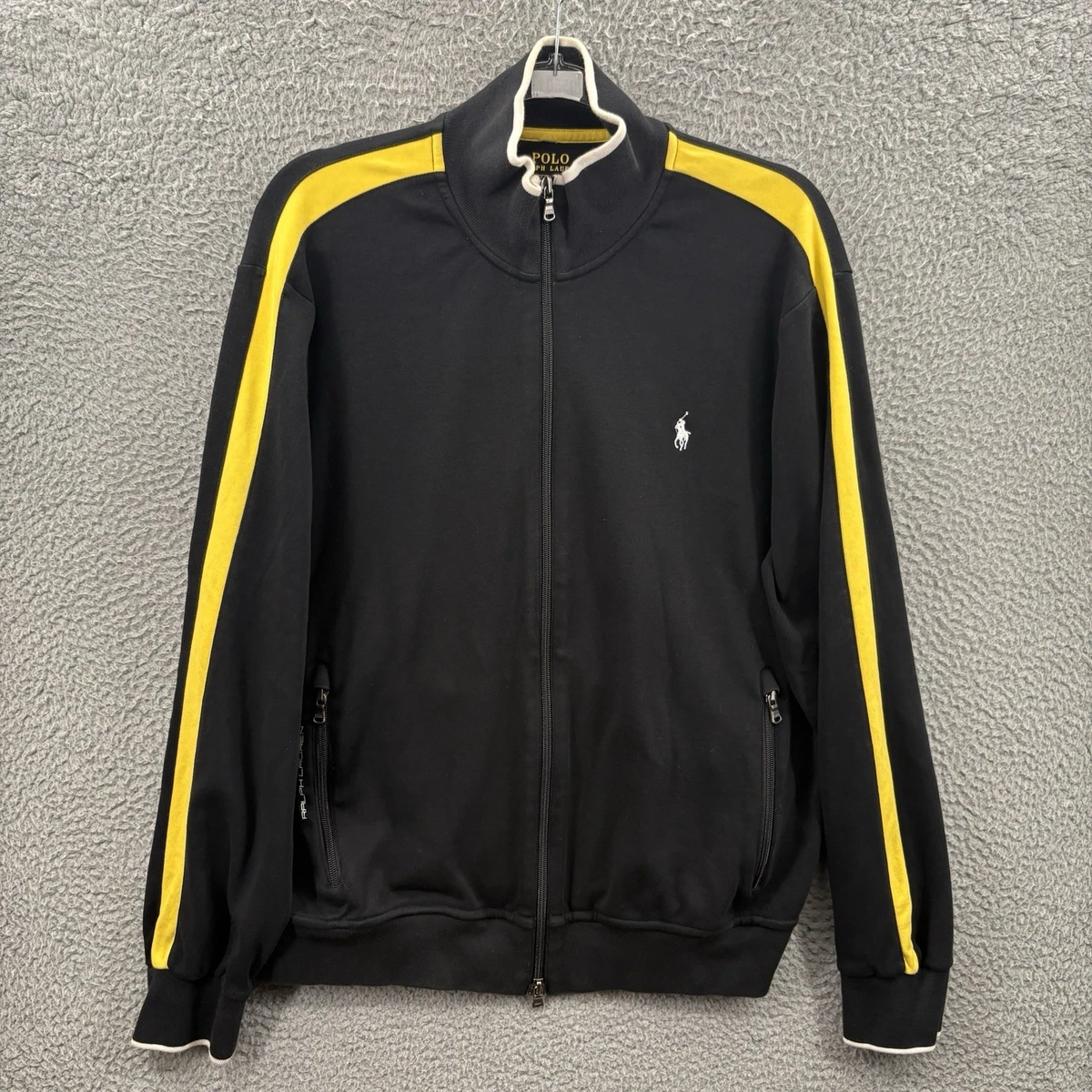 Polo by Ralph Lauren トラックジャケット ブラック イエロー Polo Ralph Lauren Yellow Activewear for Men for sale | eBay