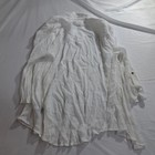 AB STUDIO Women 0X White Crinkle Button Front Blouse Embroidered Yoke Size 0X — photo 9