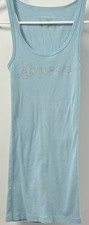 VTG Victorias Secret I Do Just Married Rhinestone Tank Top S Baby Blue Y2K Bride