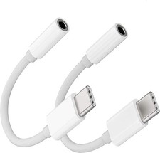 USB Type C to 3.5mm Female Headphone Jack Adapter-2 pack, USB C to Aux Audio ...