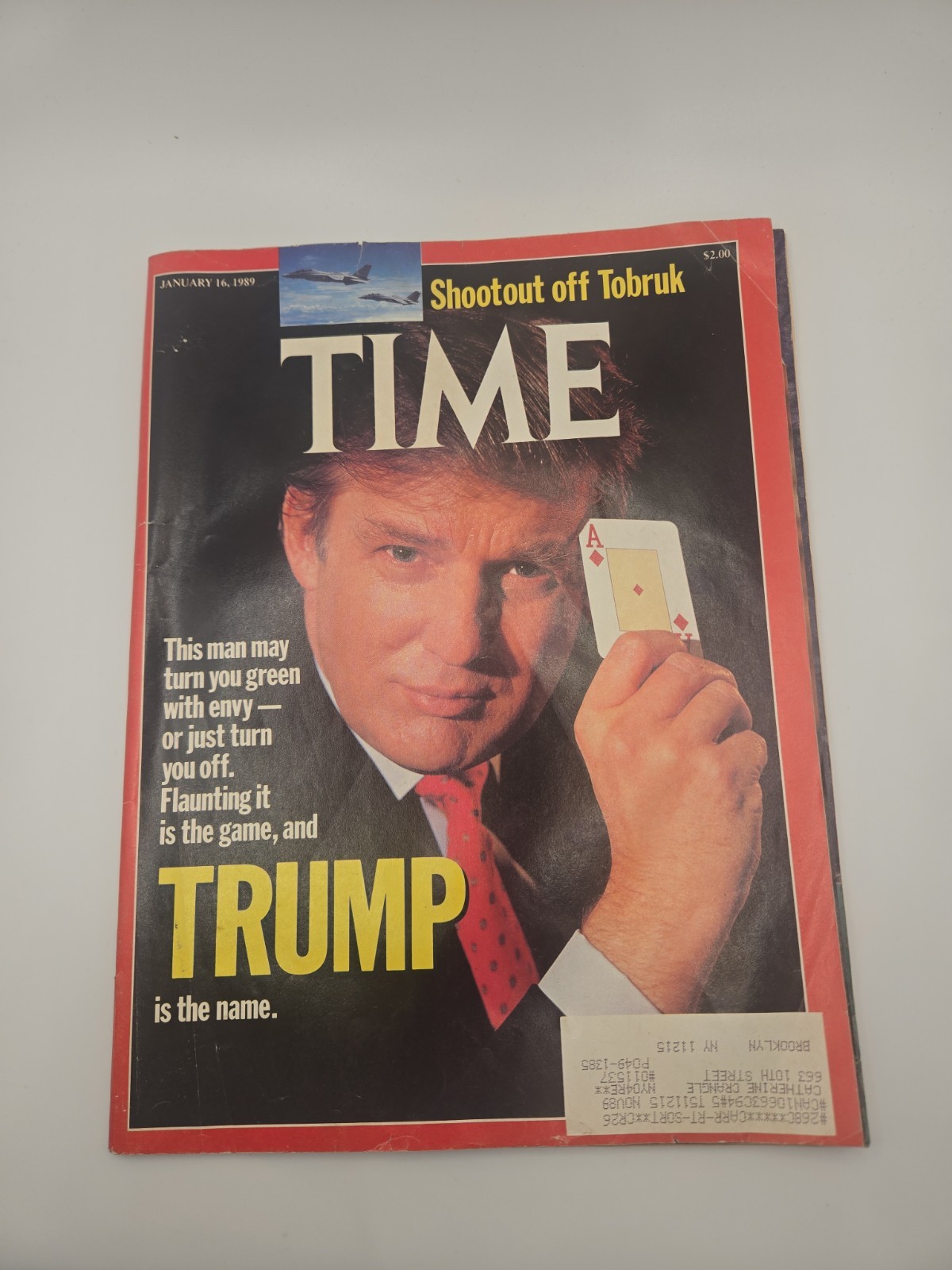 Time Magazine Jan 16 1989 Donald Trump Cover Address Label News Politics G585