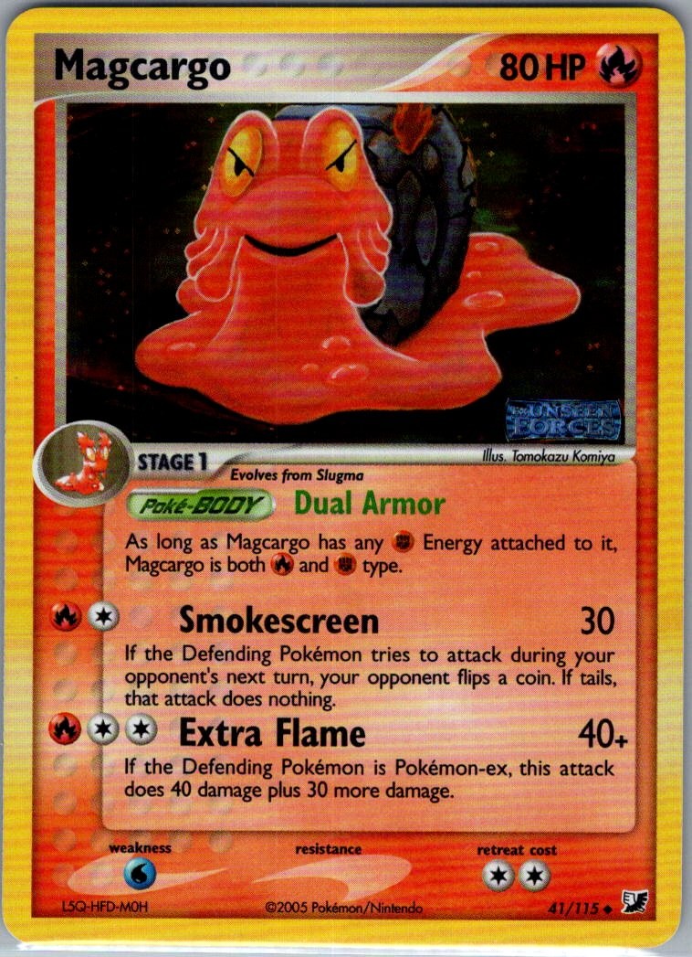 Magcargo 41/115 Reverse Holo Unseen Forces - Pokemon Card - NM