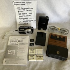 Olympus Stylus 1020 Digital Camera 10.2 Megapixels  Tested w/ 4 Batteries/Chgr.