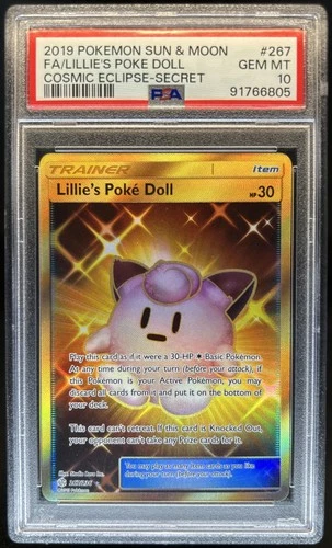 2019 Pokemon Sun & Moon Cosmic Eclipse Lillie's Poke Doll #267/236 PSA 10