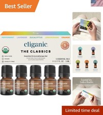 Organic Essential Oils Set Top 5 - The Classics - 100 Pure Natural - Aromath...
