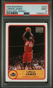 LeBron James 2003 Bazooka #223 Base (Road Red Jersey) Price Guide