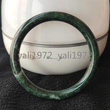 Certified Grade A Black Green 64mm Burma Jade jadeite Circle Bangle Bracelet