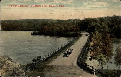 Malden Massachusetts MA Causeway Middlesex Fells 1900s-20s Vintage Postcard
