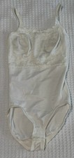Vintage Flexees Girdle Lace White Bodysuit Shaper Underwire 34A B Olga Unlined