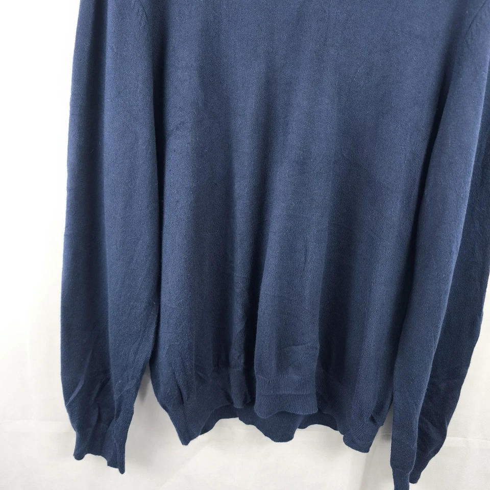 Eddie Bauer Kaschmir Pullover Herren M Navy V-Ausschnitt Cashmere Strickpullover - Bild 4 von 4