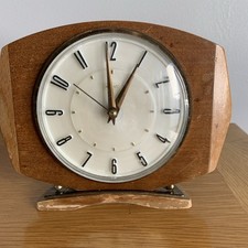 Metamec Vintage 60s Stylish Electric Mantle Clock Wooden Retro spare or repair