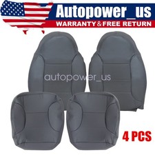 Front Replacement Leather Seat Cover Med Opal Gray For 1992-1996 Ford Bronco Xlt