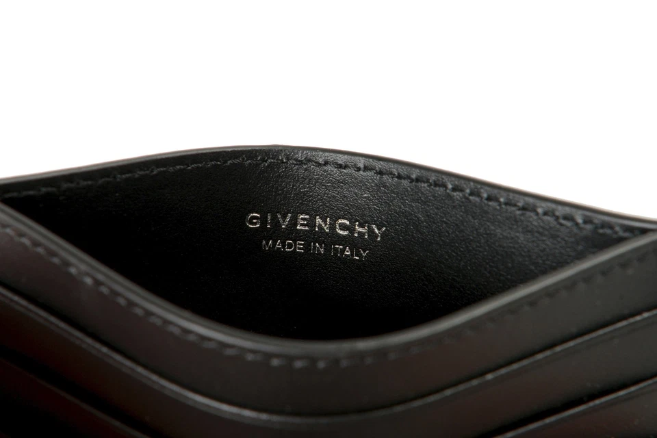 Estuche para tarjetas Givenchy para hombre negro 100 % cuero con estampado de logotipo Foto 3 de 4