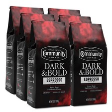 Community Coffee Dark & Bold Espresso Roast 72 OZ  Dark Roast Ground Pack of 6 2.54 per pound