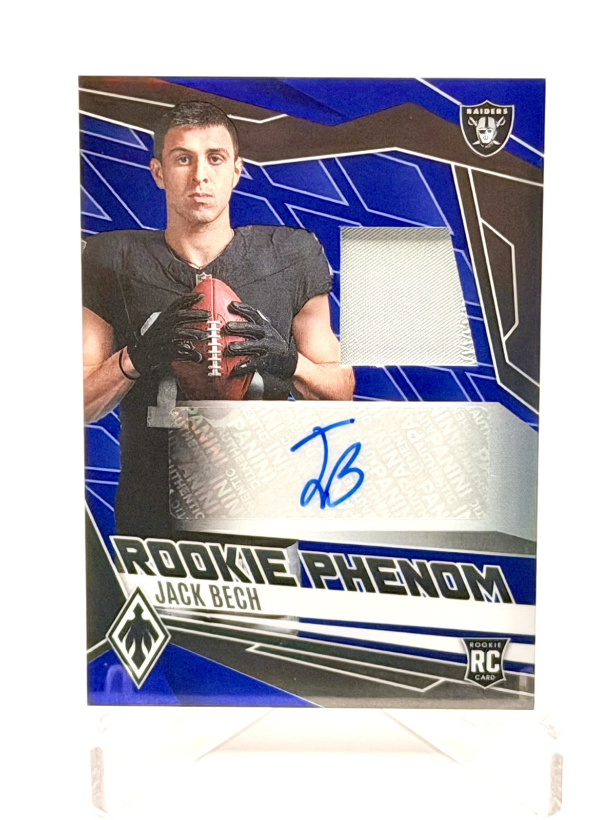 2025 Panini Phoenix Rookie Phenom Jack Bech RPA  42/49 RAIDERS JERSEY MATCH