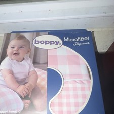 Boppy Microfiber U-Shape Pillow Cover Pink White Check Machine Washable