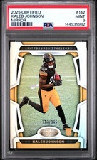 2025 PANINI CERTIFIED MIRROR #142 KALEB JOHNSON 378/399 PSA 9