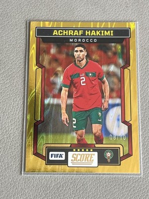 Panini Score 2023-24 No. 140 ACHRAF HAKIMI Morocco Parallel Gold Swirl 08/10 RAR
