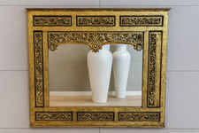 Specchio in legno dorato intagliato a mano 124x104 cm – Stile classico indonesia