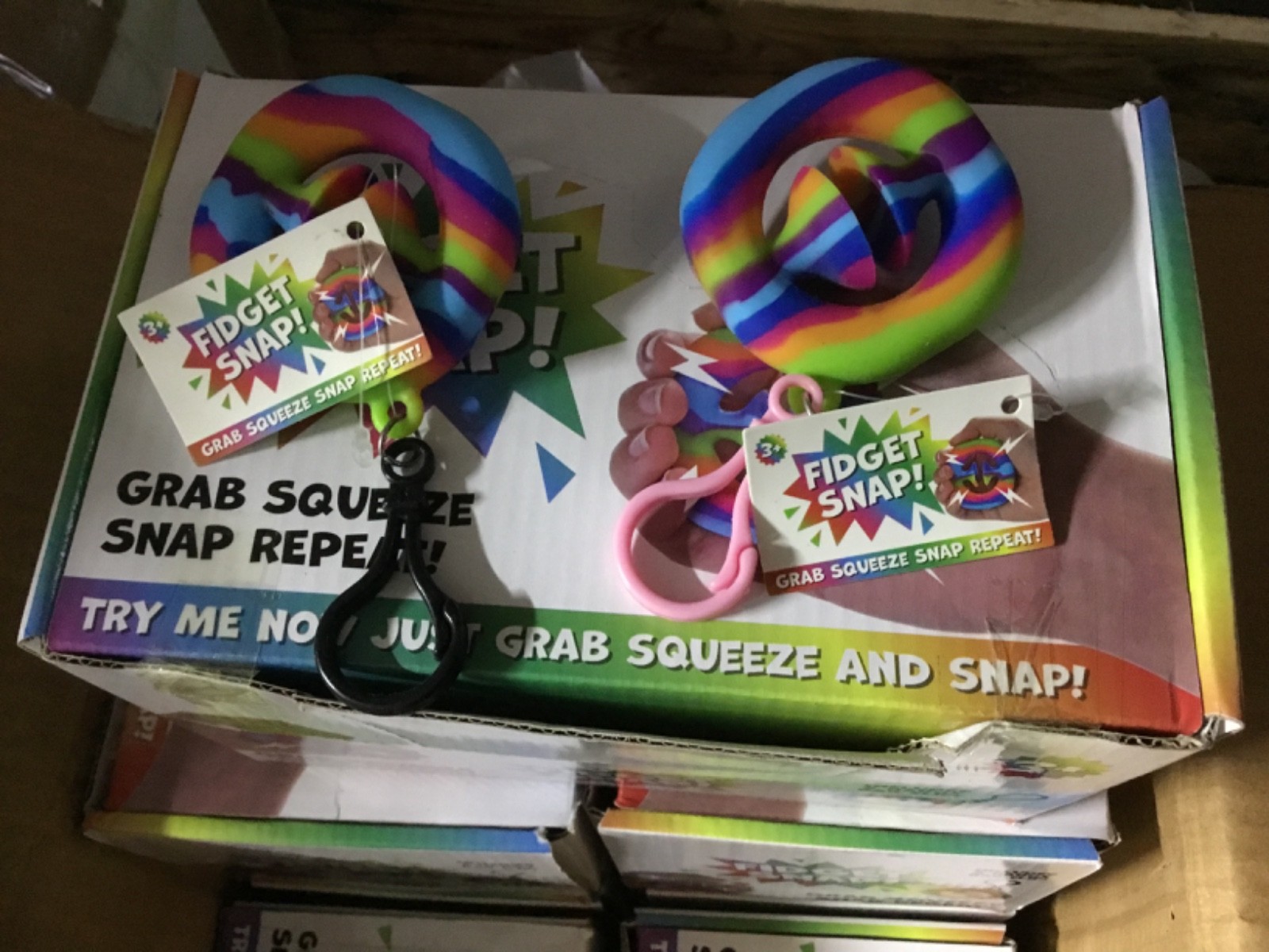 Fidget Snapper Suction Rainbow Keyring -x 36  Fun Sensory Toy! Wholesale