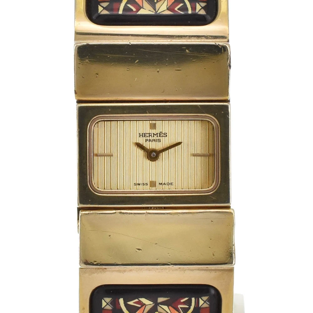 HERMÈS Orologio da donna HERMES Loquet L01.201 fibbia quadrante oro quarzo C#139125
