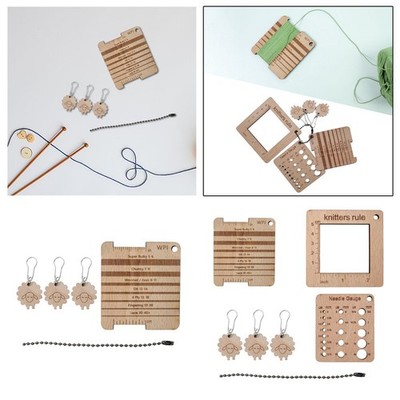 Stricklehre Lineal Set 3-teilig Maschenmarkierer klein tragbar Messwerkzeug