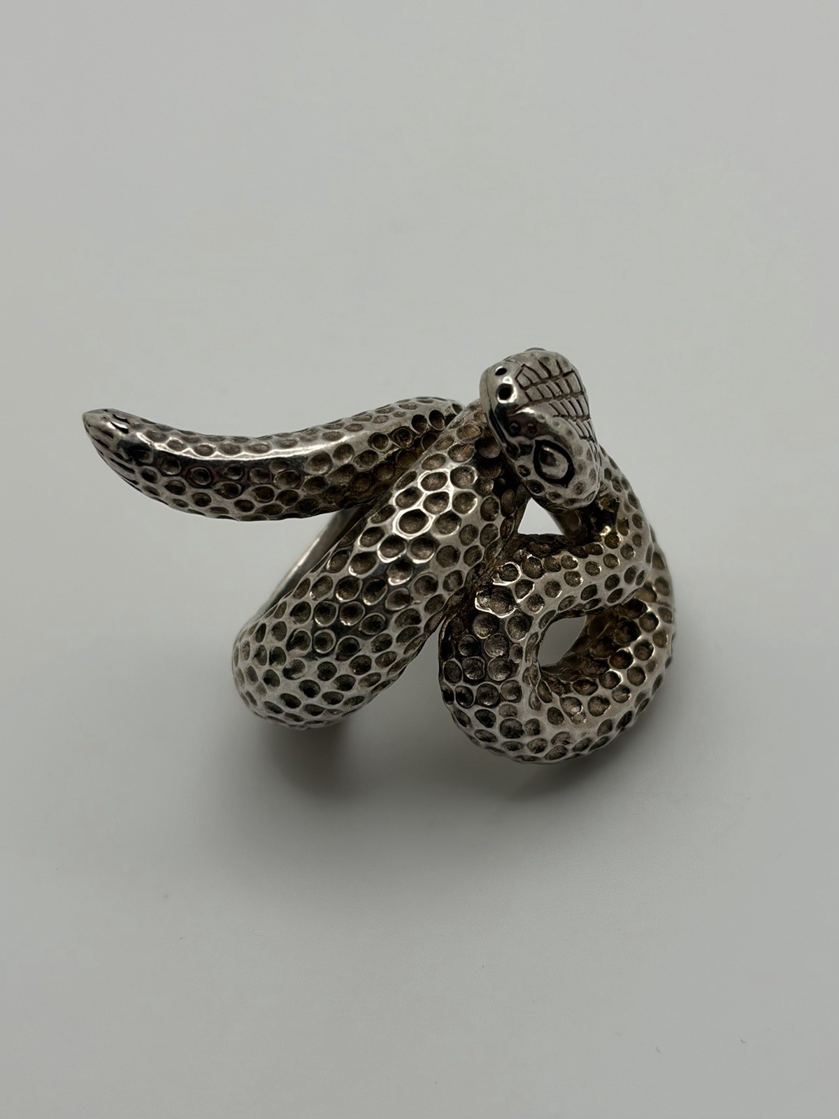 Heavy Genuine 925 Sterling Silver Serpent Wraparo… - image 6