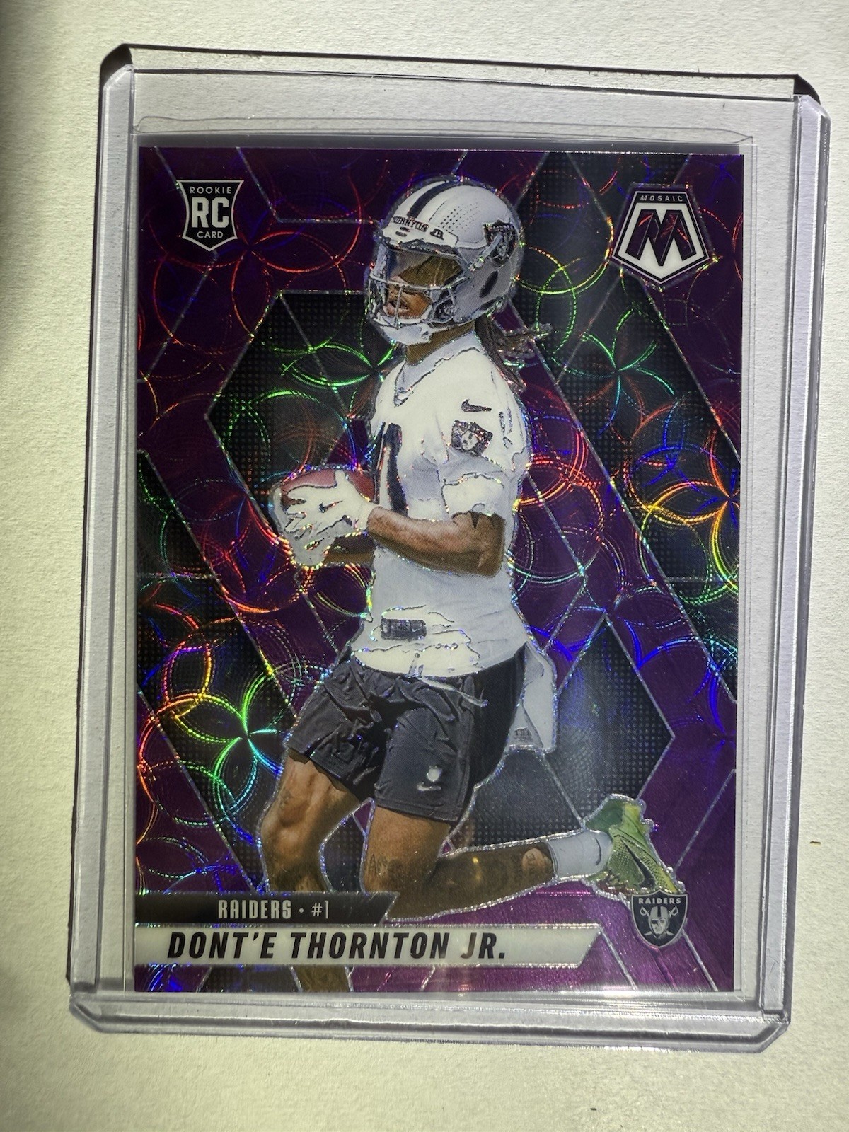2025 Panini Mosaic - Purple Scope - Dont’e Thornton Jr. - Las Vegas Raiders #369