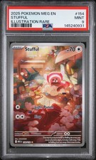 2025 POKEMON MEG EN-MEGA EVOLUTION ILLUSTRATION RARE #154 STUFFUL PSA 9