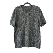 AllSaints Etham SS Crew Neck T-Shirt Grey Marl Textured Oversized Large