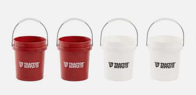 #ad #ad RED amp; WHITE Tractor Supply 0.4 Quart BPA Free Mini Paint Buckets Set of 4 $24.99