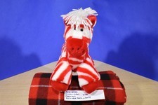 First  Main Peppermint Red and White Zebra Beanbag Plush 310-4199 