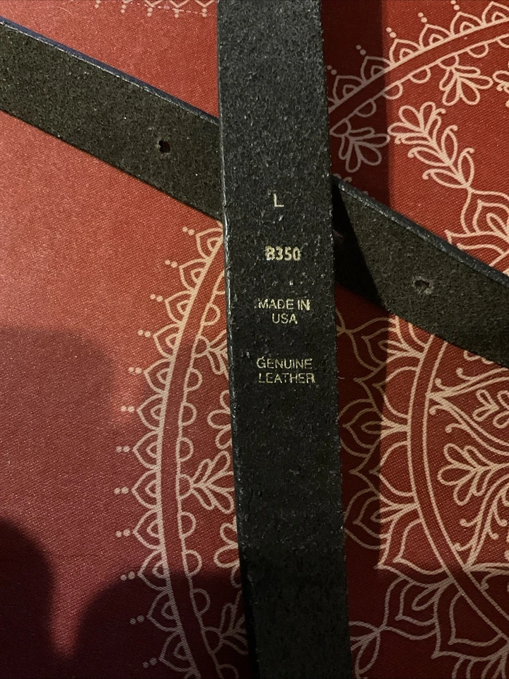 Vintage Etienne Aigner Skinny Leather Belt Black with Gold Logo & Buckle Large - Image 3 of 4